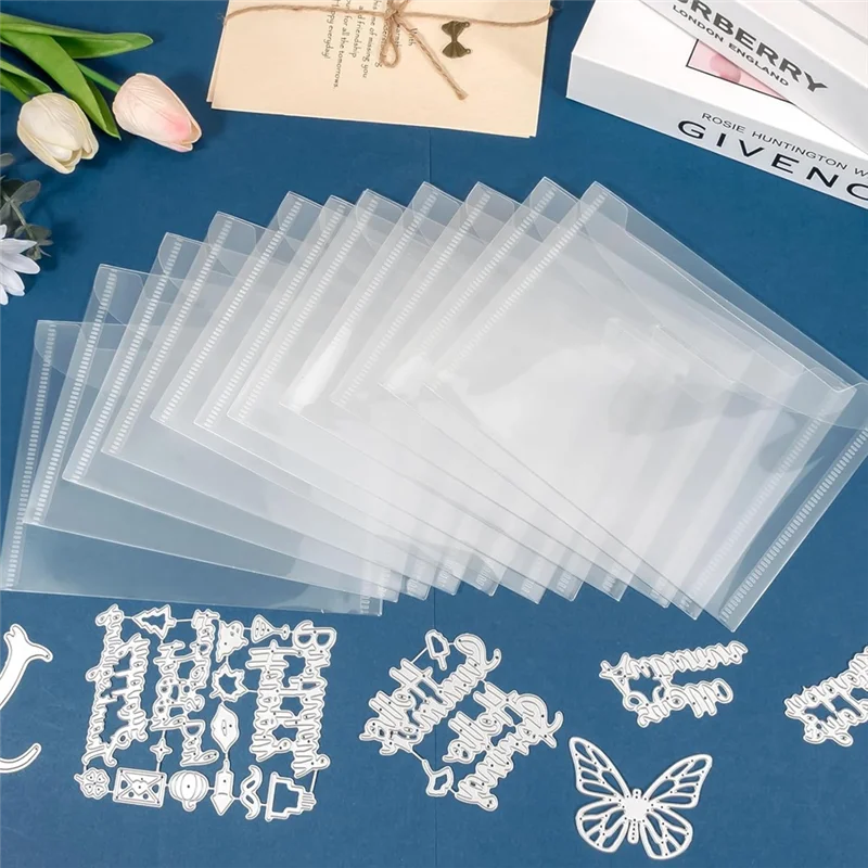 

E-Easy To Use-Stamp And Die Storage Pockets Reusable Storage For Cutting Dies Stencil Embossing Crafts A