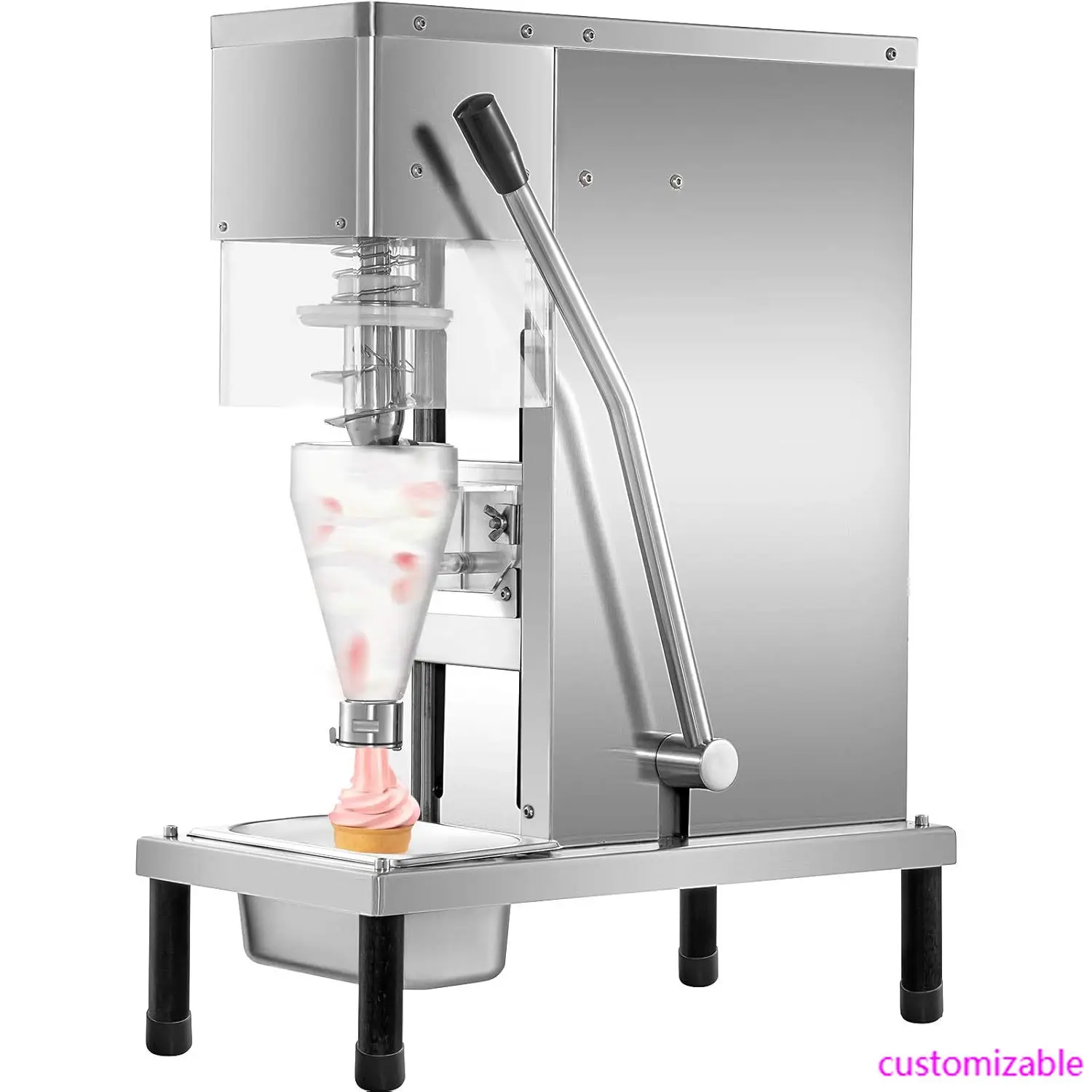 

110V Frozen Yogurt Blending Machine 750W, Yogurt Milkshake Ice Cream Mixing Machine 304 Stainless Steel Construction