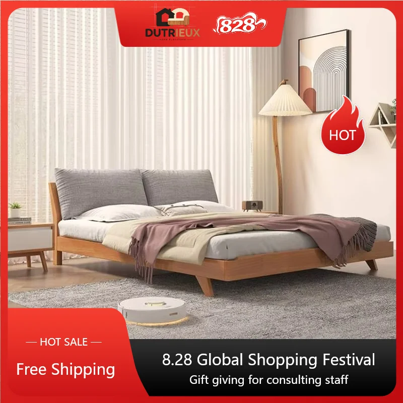 Italian Modern Wood Double Bed Comforter Luxury Full Size Bedroom Bed Frames Headboards Bedframe Camas De Dormitorio Furniture