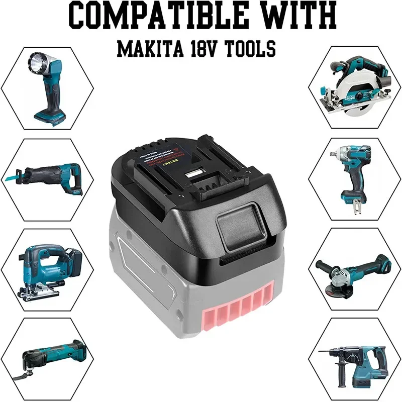 Imagem -05 - Bateria Adaptador Conversor Usb para Bosch 18v Bat619g 620 Baterias Converter para Makita 18v bl 1860 Bateria de Lítio Novo Bs18mt