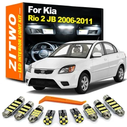 ZITWO 8Pcs For Kia Rio 2 MK2 JB 2006 2007 2008 2009 2010 2011 LED Bulb Interior Reading Dome Light Kit Plate Trunk Lamp Canbus