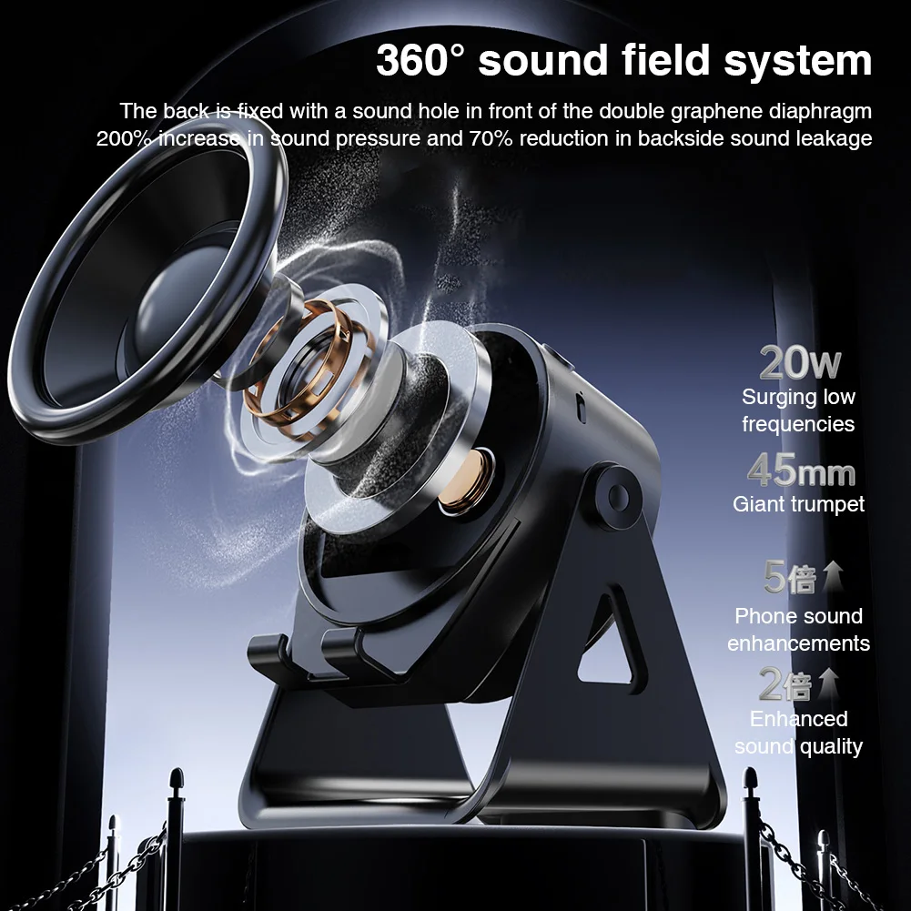 3 em 1 suporte de telefone de alto-falante compatível com bluetooth com alto-falante compatível com bluetooth luz ambiente rgb para casa e ao ar livre