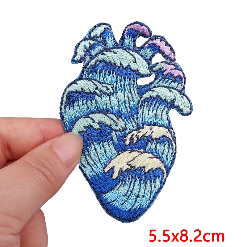 Outdoor Adventure Waves Embroidered Patch Camera Tape Patch Iron On Patches For Clothing thermoadhesive Patches On Clothes Badge