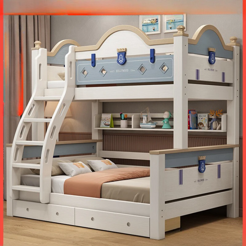 Full solid wood mother and child bed High and low Economical upper and lower Multifunctional bunk Children\'s