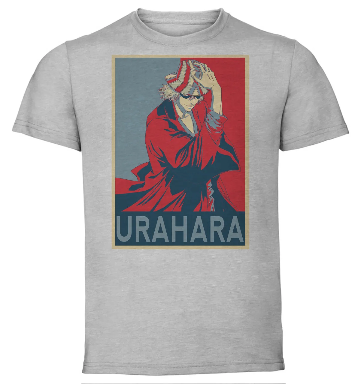 T-Shirt Unisex Grey Propaganda Bleach Urahara