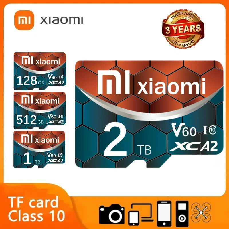 

Новая оригинальная высокоскоростная карта памяти Xiaomi Micro SD 2TB 1TB 512GB 256GB 128GB Class TF Card для оборудования дронов Аудио ПК