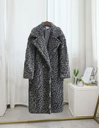 Leopard Coats  New Women Faux Fur Coat Luxury Winter Warm Plush Jacket Fashion artificial fur Women's outwear High Quality