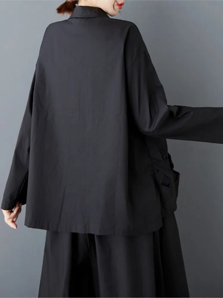 Oversized lente shirt met lange mouwen Dames Polka Dot Mode Damesblouses Casual losse geplooide damesoverhemden