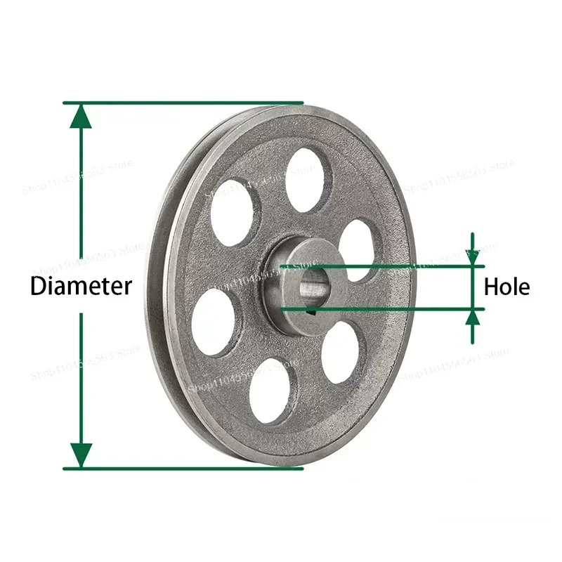 A Type Single Groove Cast Iron V Belt Pulley Thickened Hub 140-200mm Bore Diameter Power Transmission Tool Accessory