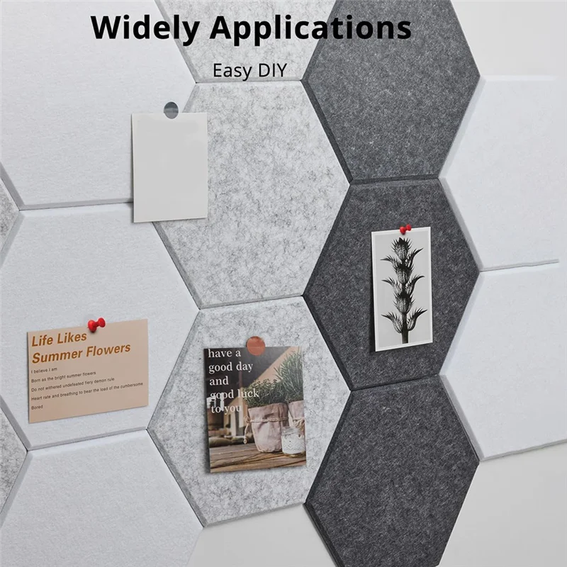 

ABJM-12 Count Hexagon Wall Acoustic Panels, 12In X 10In X 0.4In, Self-Adhesive For Soundproofing In Office B, Recording Studio