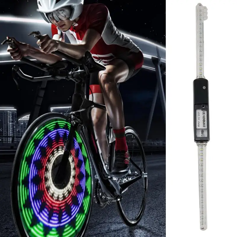 Spoke Lights For Bikes 64LED Bike Wheel Lights Bicycle Tire Light With 30pcs Changes Patterns Bicycle Riding Rim Lights