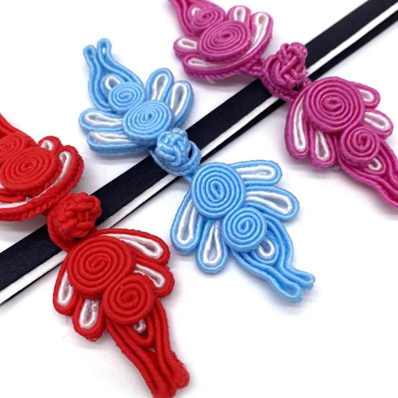 Handmade Chinese Knot Button Gourd&Flower Ribbon Fastener Costume DIY Craft