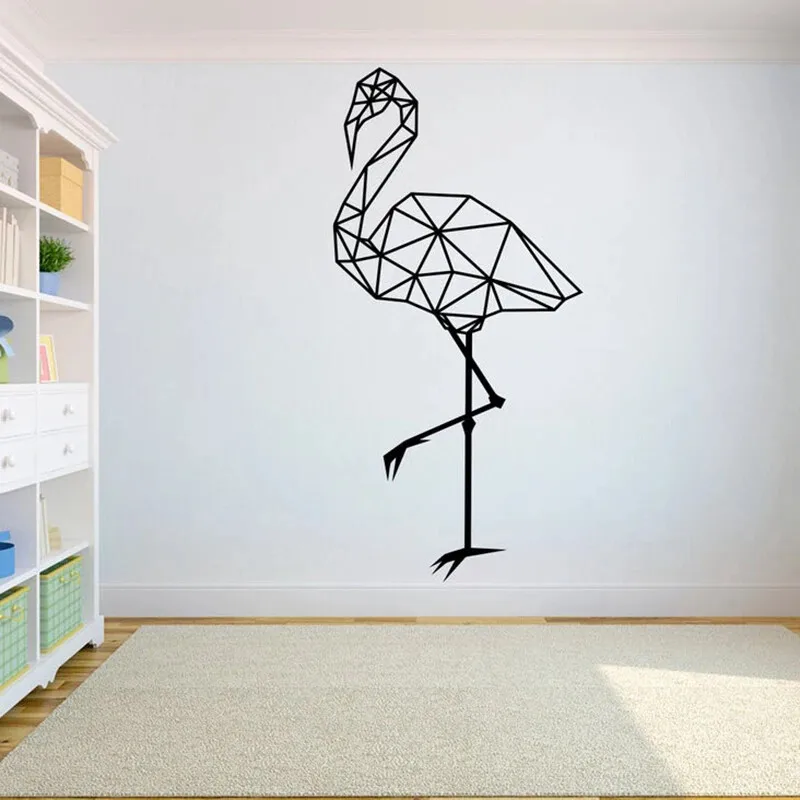 Flamingo Abstract Polygonal Wall Decals Animal Geometric Art Wall Stickers