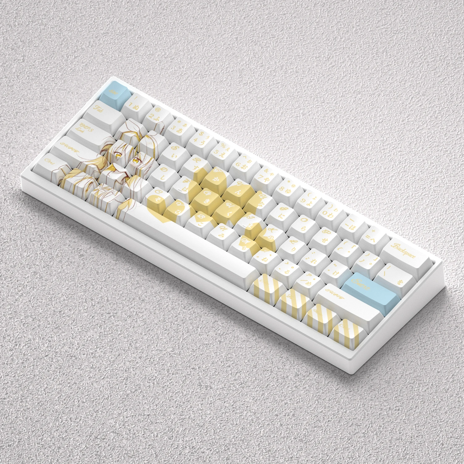 73 キークリサキ千棘キーキャップアニメキーキャップセットチェリー PBT 彫刻サイド光透過メカニカルキーボード 61/65/68