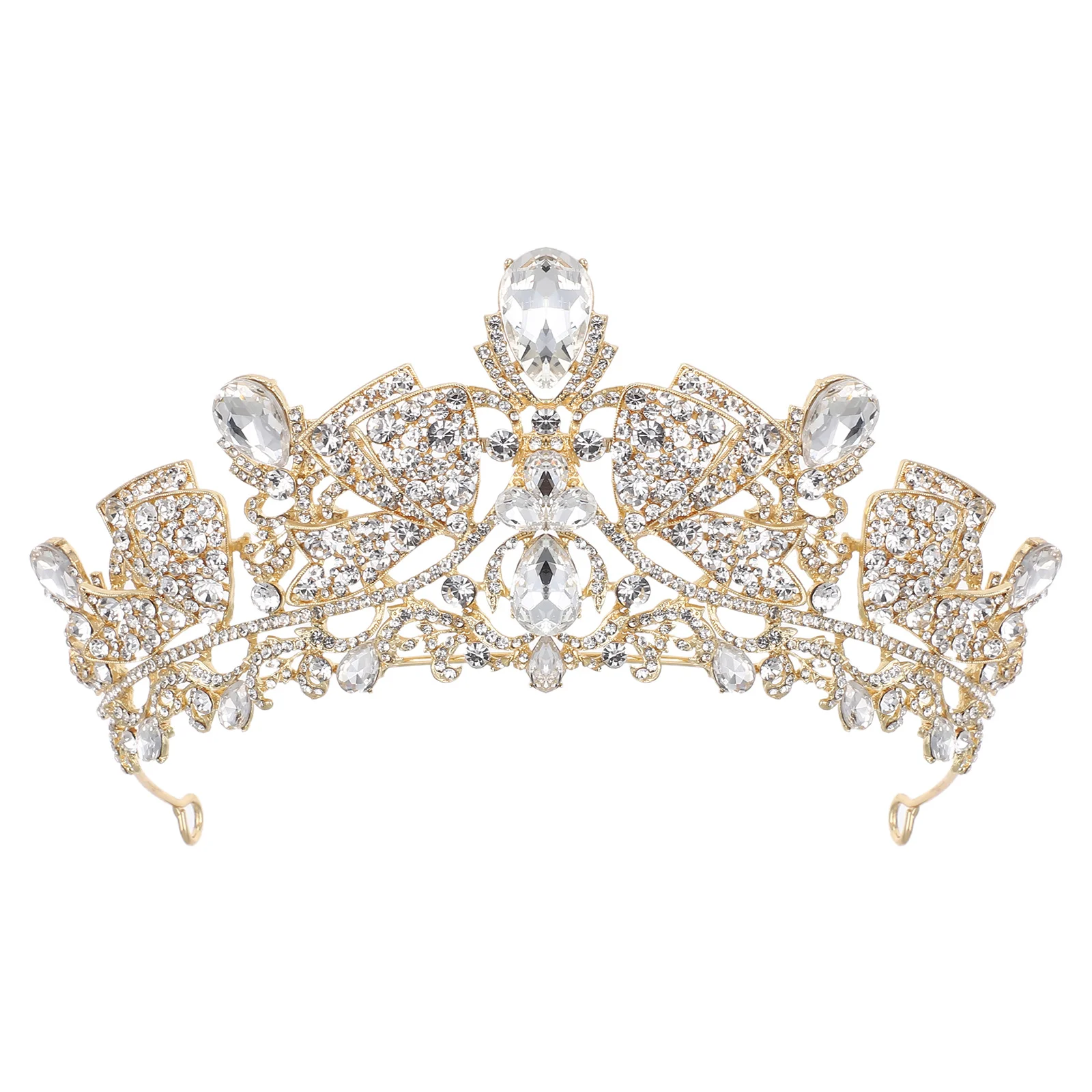

Crown Rhinestone Bridal Tiara Headband Elegant Wedding Headdress Golden Crystal Wedding Crown Party Hair Accessory