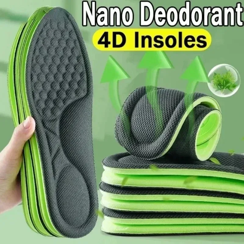 2/20pcs Unisex Memory Foam Orthopedic Insoles Deodorizing Insole Shoes Sports Absorbs Sweat Soft Antibacterial Shoe Accessories