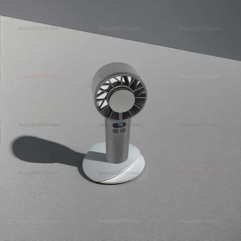 5200mAh Ice Cooling Fan Portable Handheld USB Rechargeable Handheld Fan with LED Display for Traveling Outdoor Camping Cooling