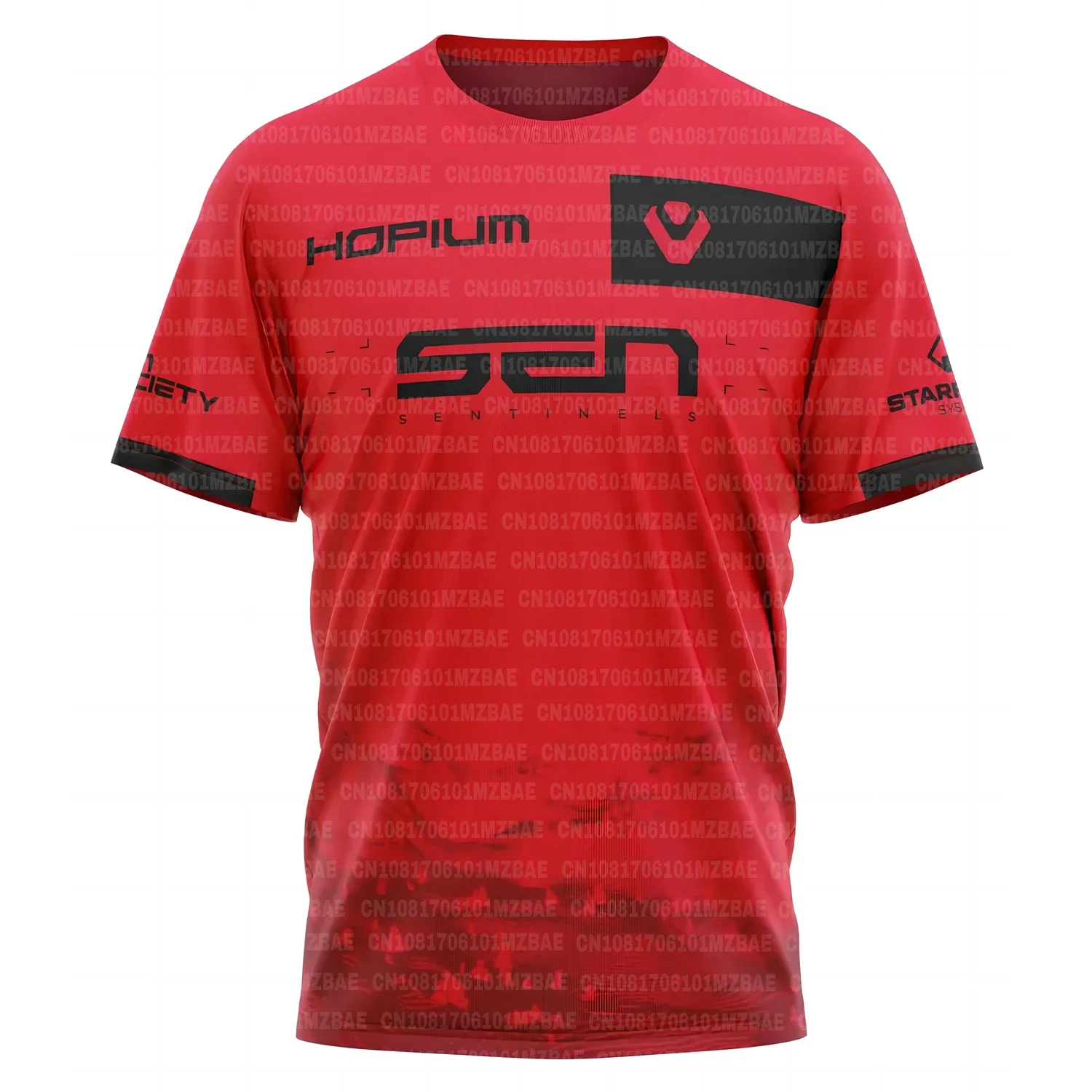 Sentinels 2024 Esports Team Men's Jersey Summer Short Sleeve T-Shirt Custom Uniform Play Game Valorant Clothing Custom