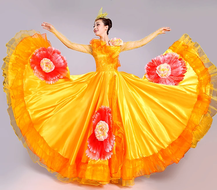 Opening Dance Dresses Spanish Dress Large Swing  Adult Female Dance Costume Mujer Performance Chorus Wear Suit