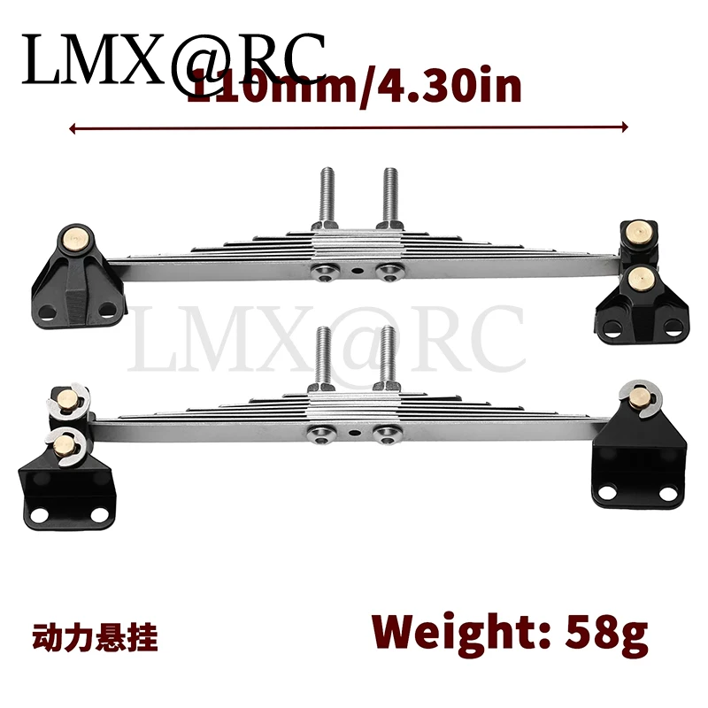 1 paio di capicorda di sollevamento a molla a balestra in acciaio con sospensione anteriore per 1/14 Tamiya RC trattore rimorchio modello di camion parti di aggiornamento per auto