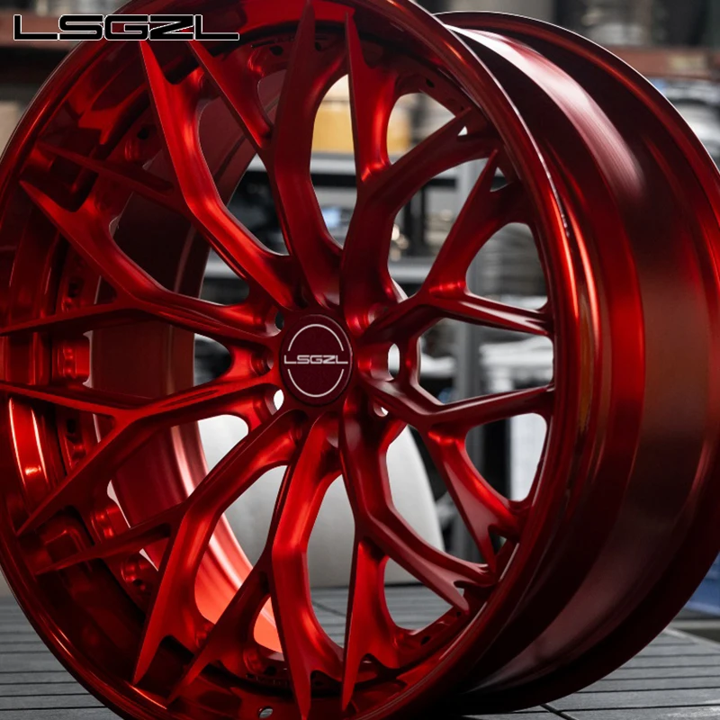 LSGZL custom aluminum alloy wheels jante 19x8.5 forged wheels 5x114.3 18 19 20 21 22 inches 2 pieces forged wheels 5x112 20x9