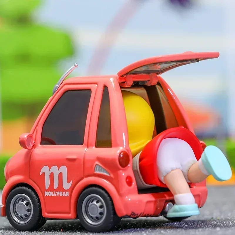البوب مارت مولي سيارة سيارة سلسلة صندوق أعمى اللعب Kawaii أنيمي عمل الشكل Caixa Caja مفاجأة صندوق غامض دمى الفتيات هدية