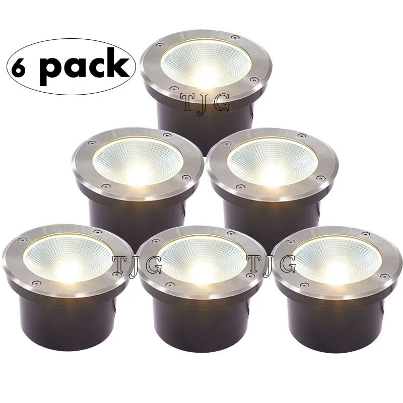 

6PACK Waterproof 10W12W 15W 18W LED Garden Buried AC85-265V Outdoor Recessed Deck Light Underground Lamp Sidewalk Lighting DC12V