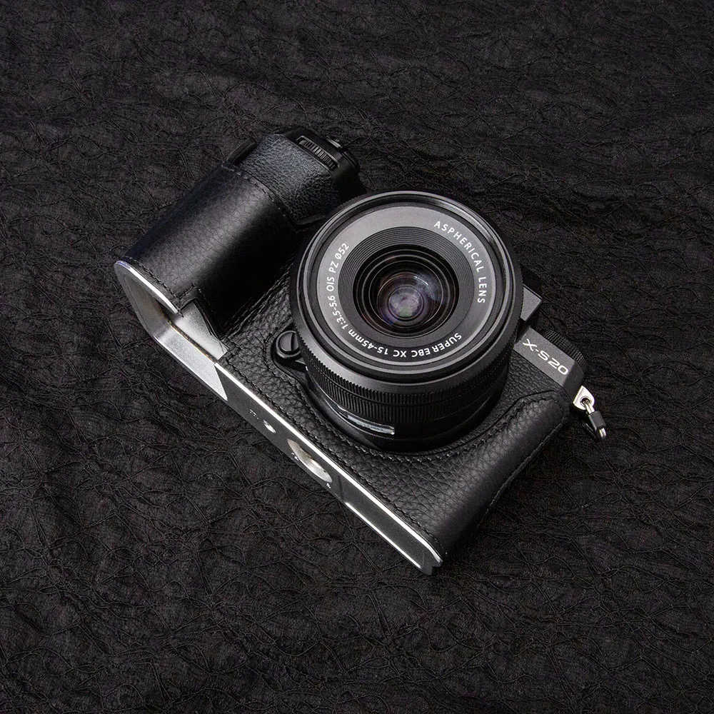 For Fuji X-S20 Case With Metal Base Handmade Genuine Leather Protective Case XS20 Half Case Vintage Leather Bag X S20 Camera Bag