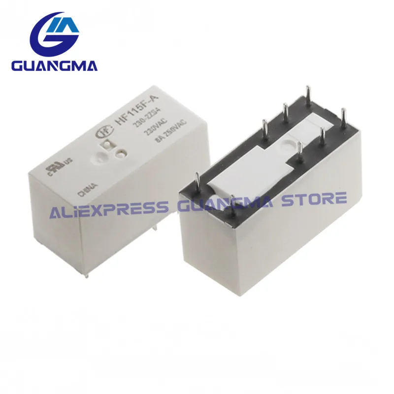 10PCS 100% NEW Original Relay HF115F-A-230-2ZS4 8A 230VAC 8Pin HF115F A 230 2ZS4