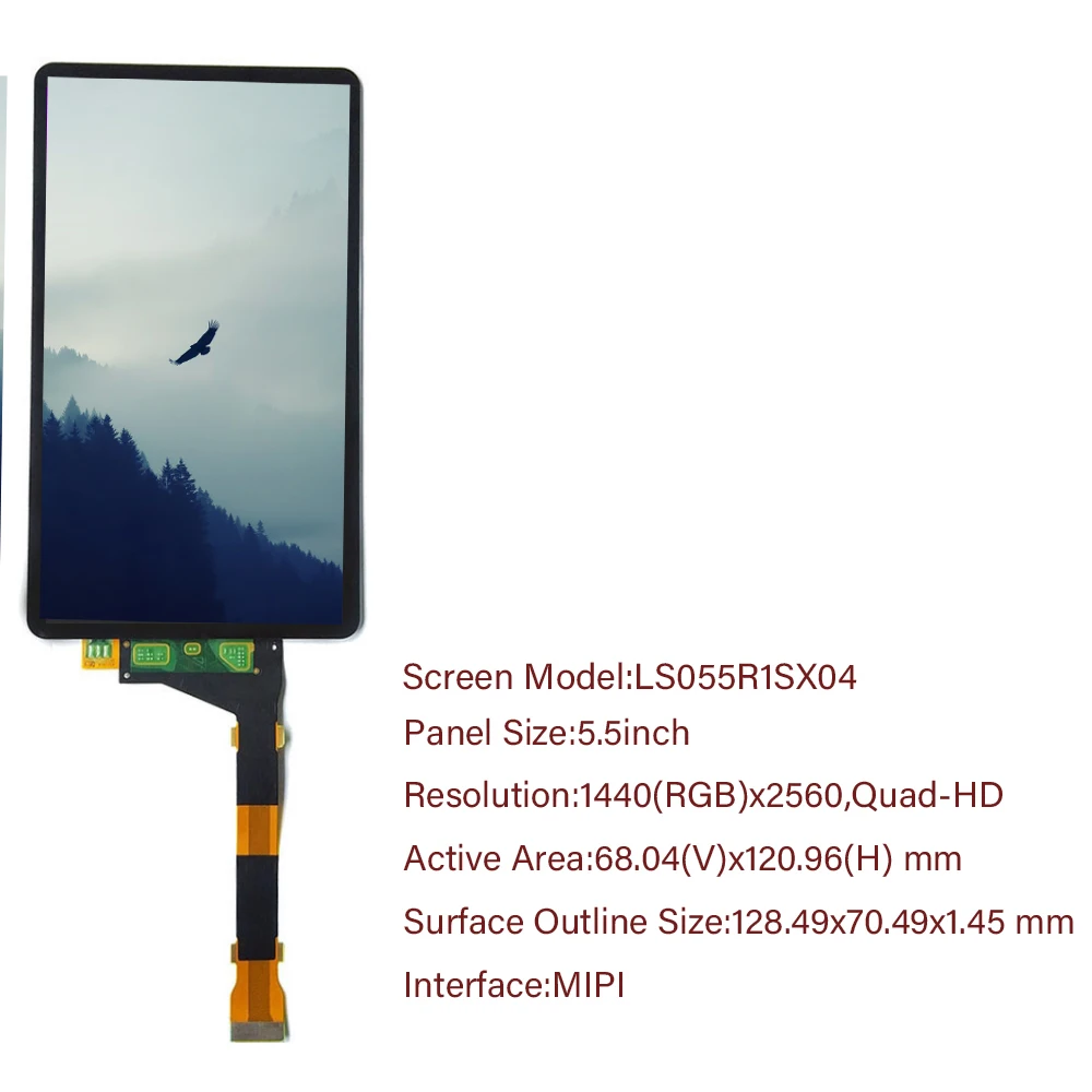 creality lcd tela com filme protetor de vidro ld002r impressora 3d 55 2k sem luz de fundo ld 002r ls055r1sx04 01