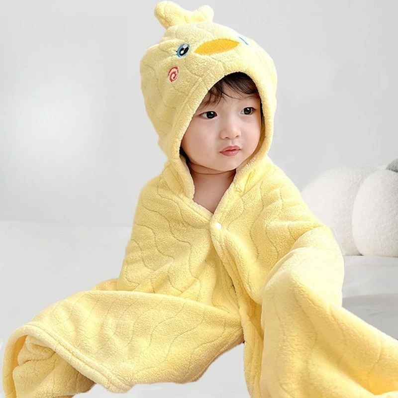 

Детское полотенце-пончо из кораллового флиса с капюшоном, быстросохнущее, впитывающее воду, для купания