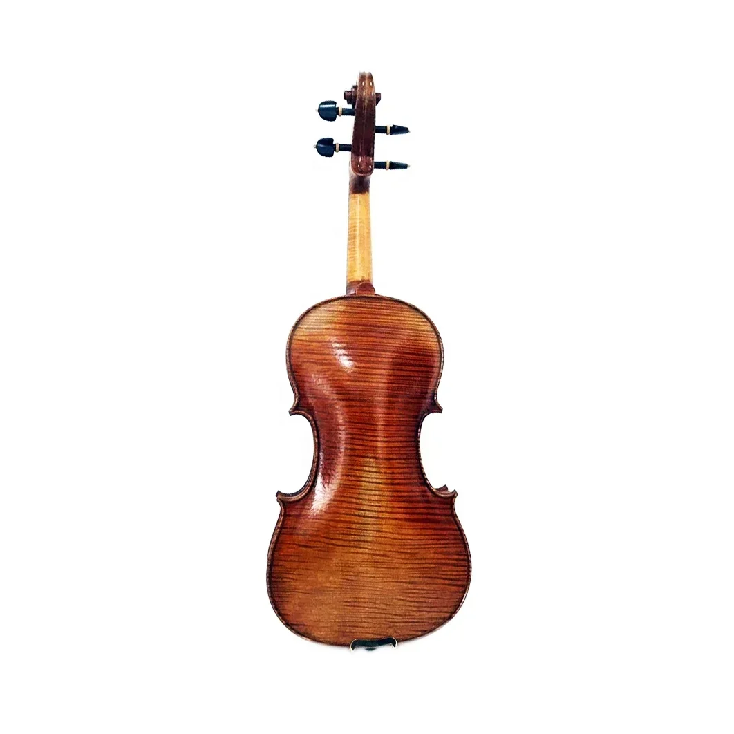 Seasound Factory Handmade JYV08 Professional 4-String Violin Flame Carved Maple Ebony Bow Spruce Face Plastic Body Fine Carving