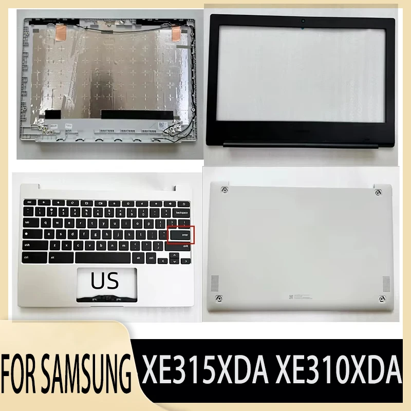 

New Silver for Galaxy Chromebook Go LTE XE315XDA XE310XDA LCD Back Cover/LCD Bezel/Palmrest US Upper Cover/Bottom Case