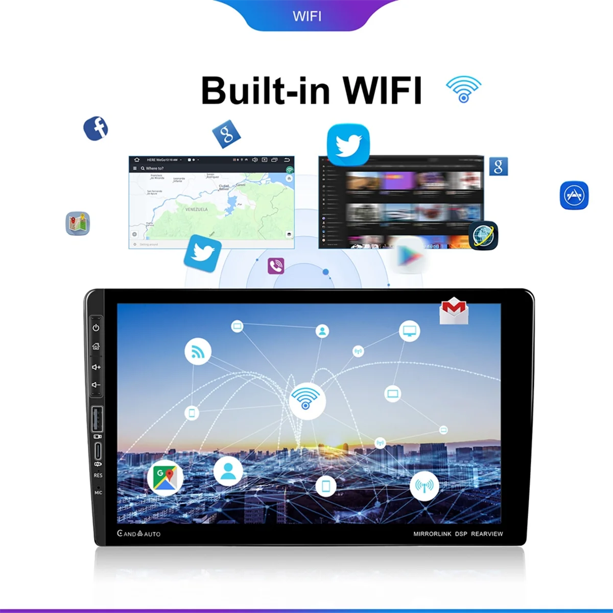 AD41-4G + 64G CarPlay أندرويد 13 راديو السيارة 9 بوصة العالمي 2 الدين سيارة مشغل وسائط متعددة ستيريو نظام تحديد المواقع واي فاي FM