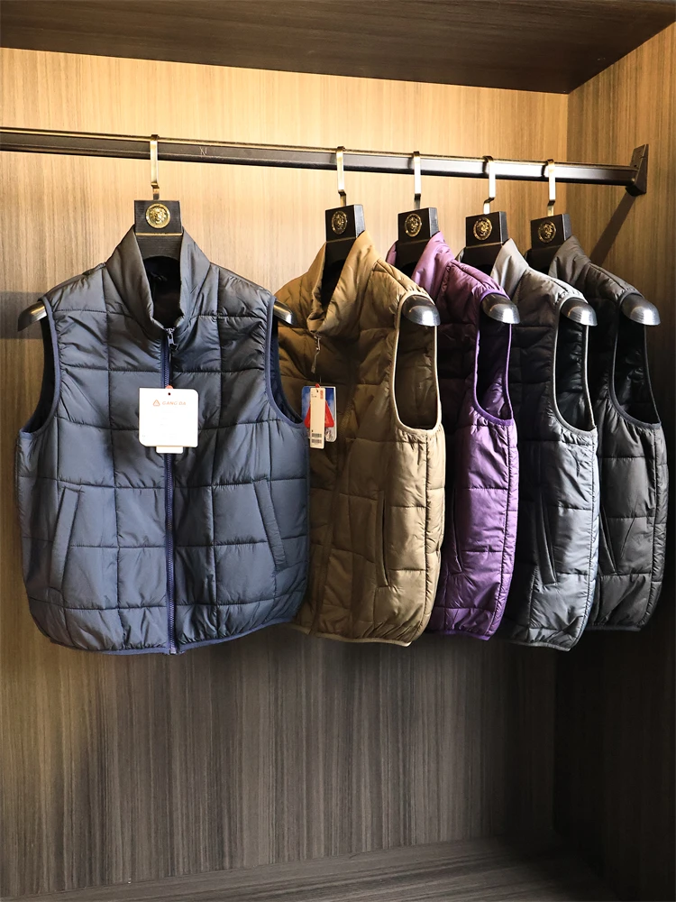 

Легкий водонепроницаемый воздушный хлопковый мужской теплый жилет с воротником-стойкой, хлопковый жилет, верхняя одежда Faion Urban Sle, осенний W...