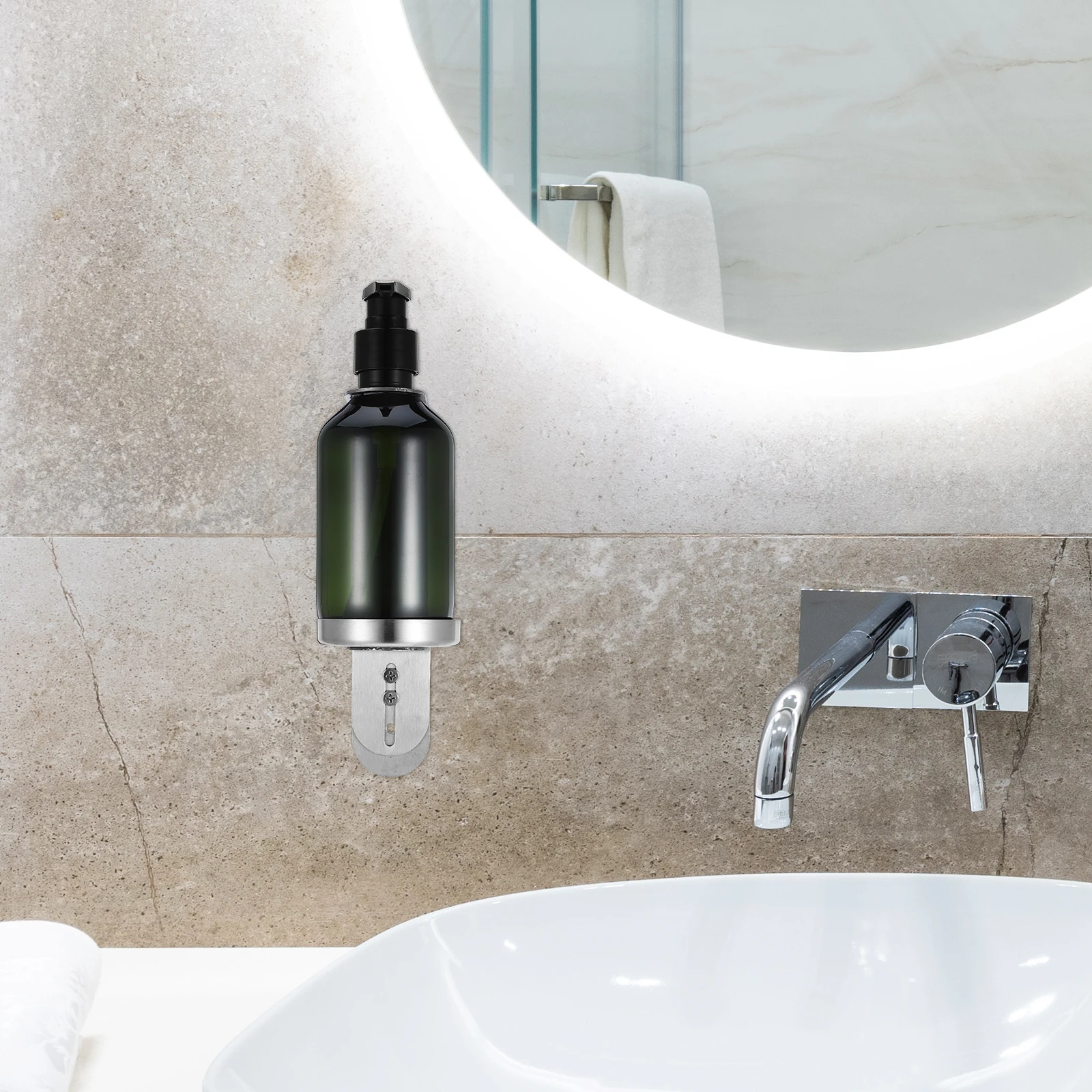 الفولاذ المقاوم للصدأ تحت بالوعة موزع الصابون زجاجة استبدال الحائط المطبخ الحمام غسول موزع لا الحفر