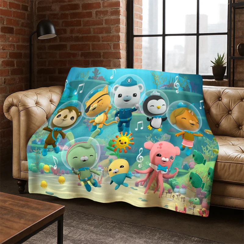 The Octonauts Barnacles Niedliche Cartoon-Flanelldecke, weiche, warme Decke, Überwurfdecke für Schlafzimmer, Wohnzimmer, Bett, Reisen, Kinder