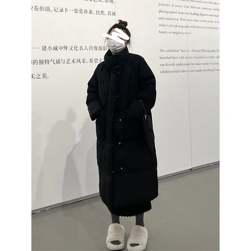 Autumn Winter New Women's Bread Long Down Jackets Coat Women's Loose Elegant Temperament Fashion Warm and Cold Resistant Coat