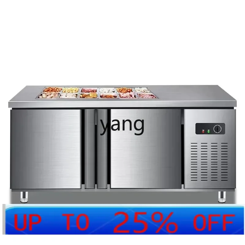 

LTT commercial slotted fruit fishing fresh-keeping refrigerated salad table milk tea shop small material table display cabinet