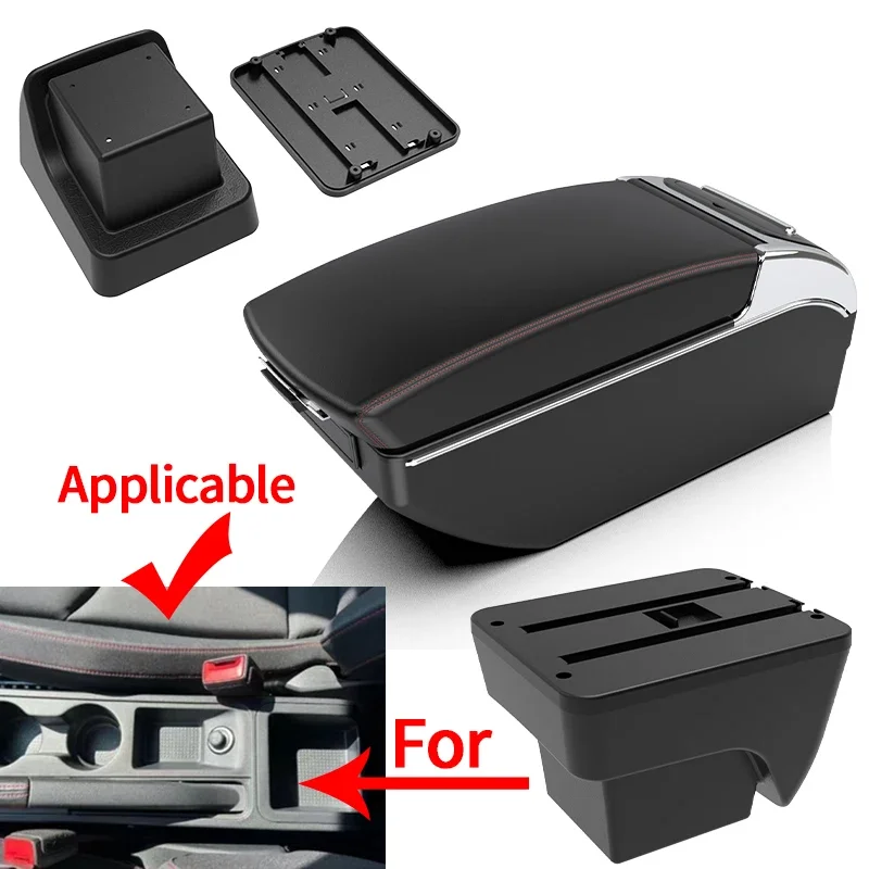 For SEAT Ibiza center console armrest modified storage box new car interior with cup holder double layer auto parts 2017-2023