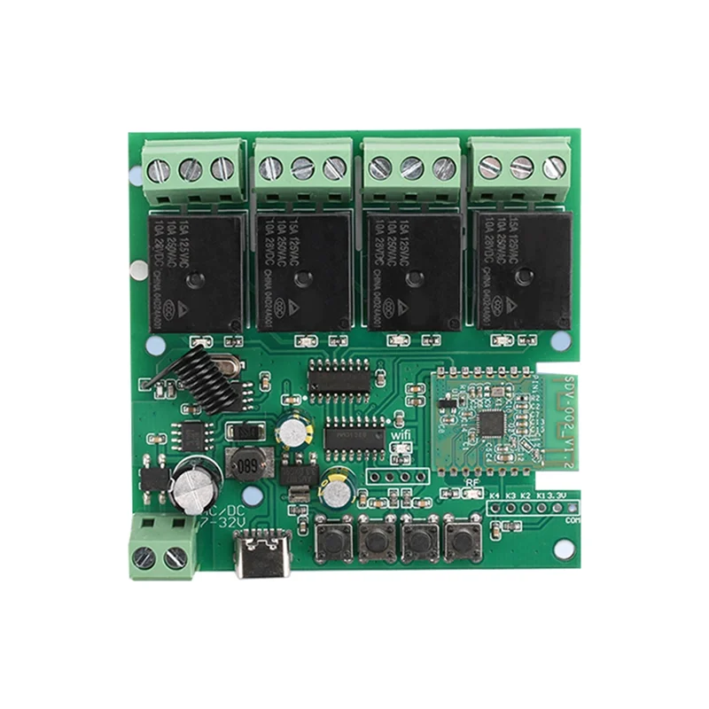 

【A42U】Smart For Ewelink APP Wifi Relay Switch Module 4-Channel AC/DC 7-32V Type-C 5V 433Mhz Remote Control