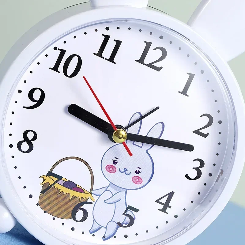 Cartoon Rabbit Alarm Clock Bedroom Bedside Decoration Simple Mute Small   Student   Gift