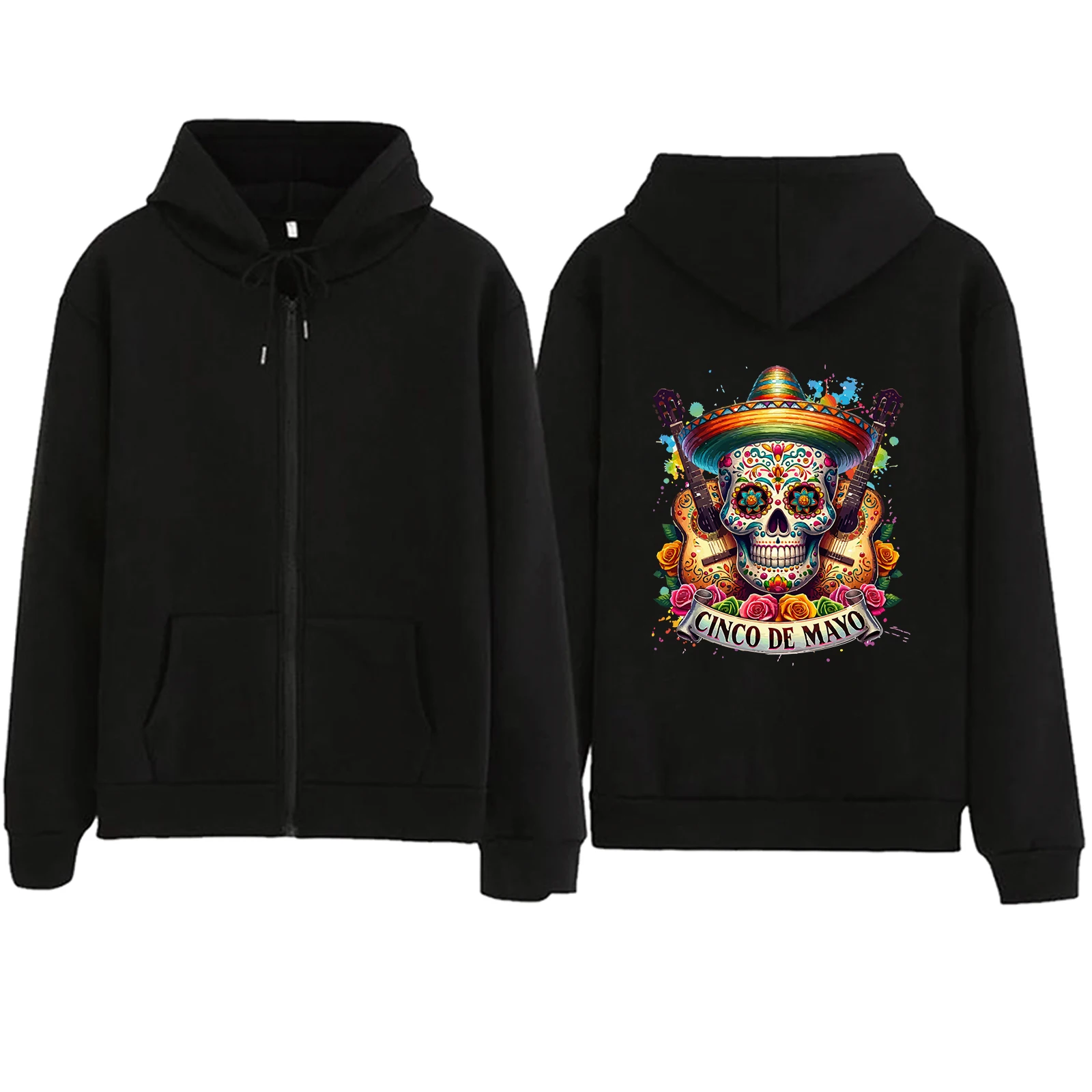 

Cinco De Mayo Mexican Gift Festival Gift Zipper Hoodie Harajuku Pullover Tops Sweatshirt Streetwear