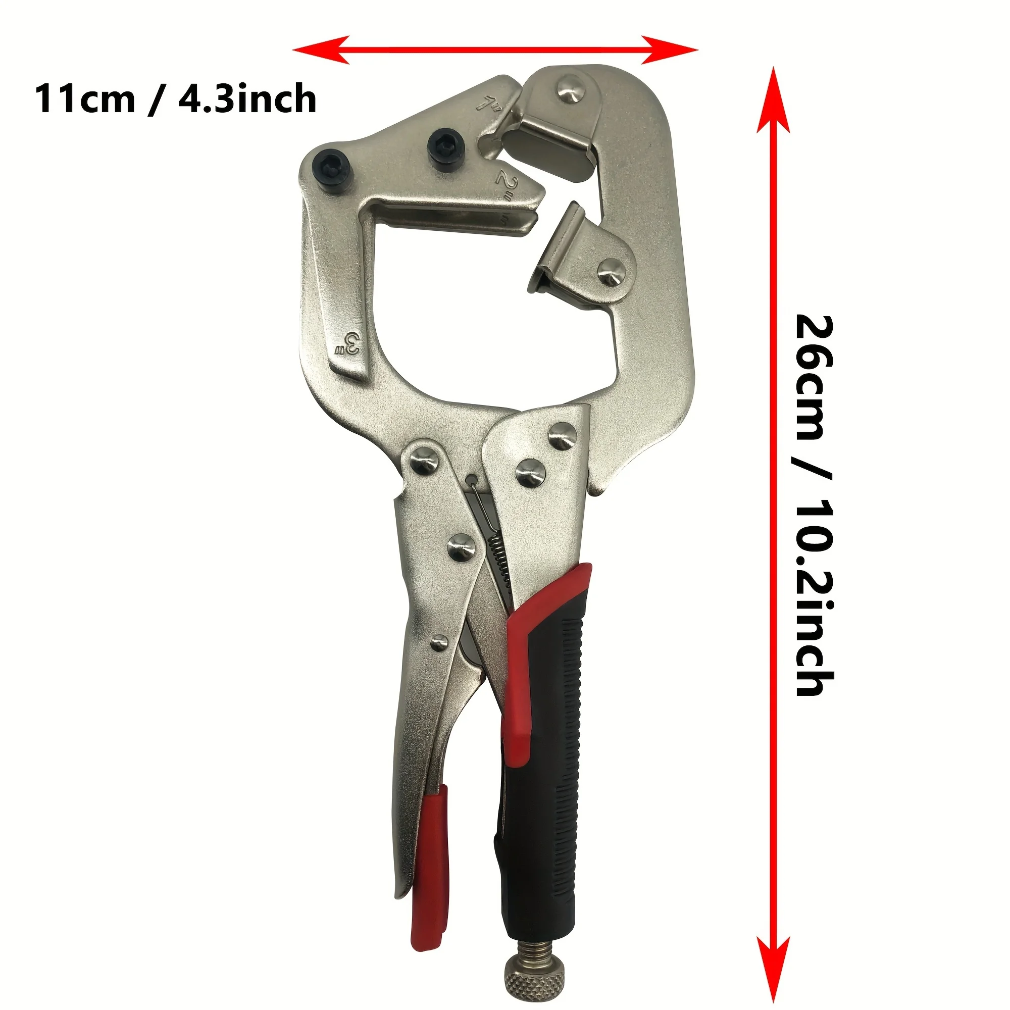 10-Inch Welding Pipe Plier Clamp Fast Release C-Clamp Locking with Large V-Pads