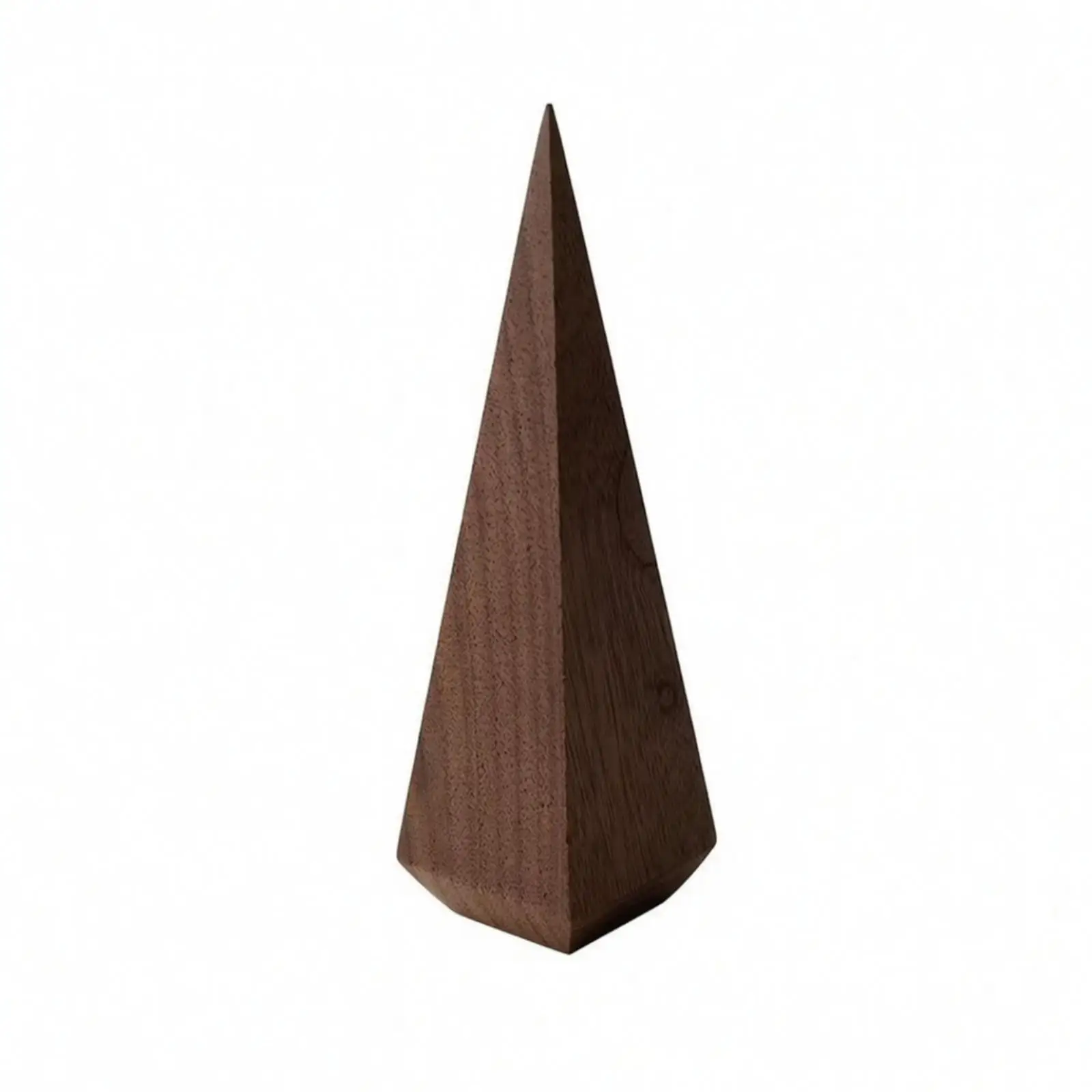 Walnut Wood Ring Stand Jewelry Display Holder Compact Pyramid Design for Dressing Table Counter