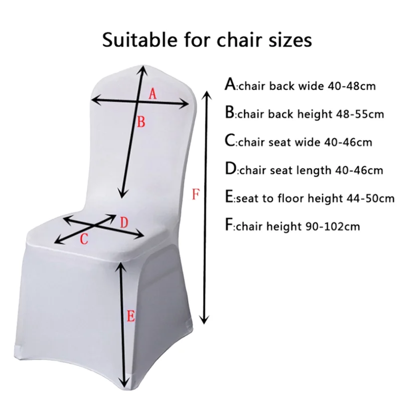 A73T NEW~10Pcs Chair Cover Stretch Slipcovers for Wedding Party, Dining Chair Decoration Covers