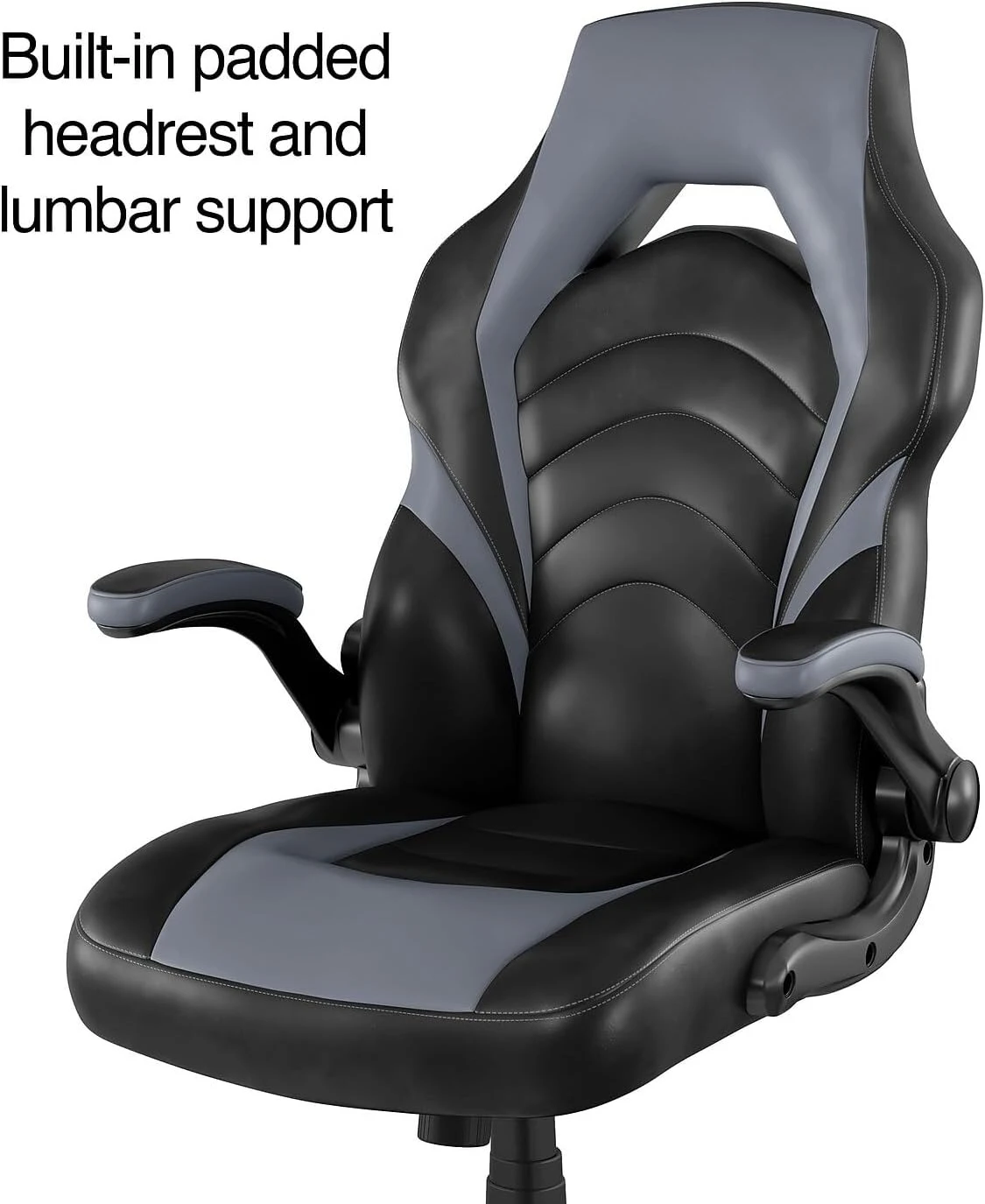 Gaming Chair Premium PU Leather Standard Size Ergonomic Design Adjustable Reclining All Seasons Universal Black