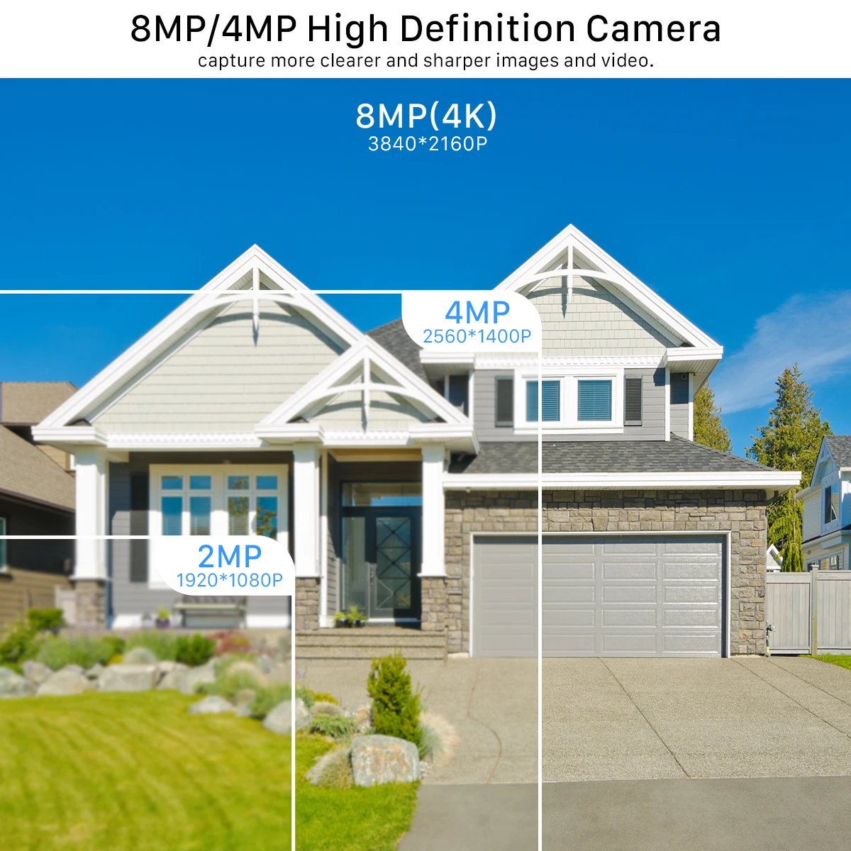 4K 8MP H.265 كاميرا الأمن في الهواء الطلق كاميرا IP مقاومة للماء 4MP الأشعة تحت الحمراء للرؤية الليلية متعددة عرض التوصيل والتشغيل كشف الحركة CCTV