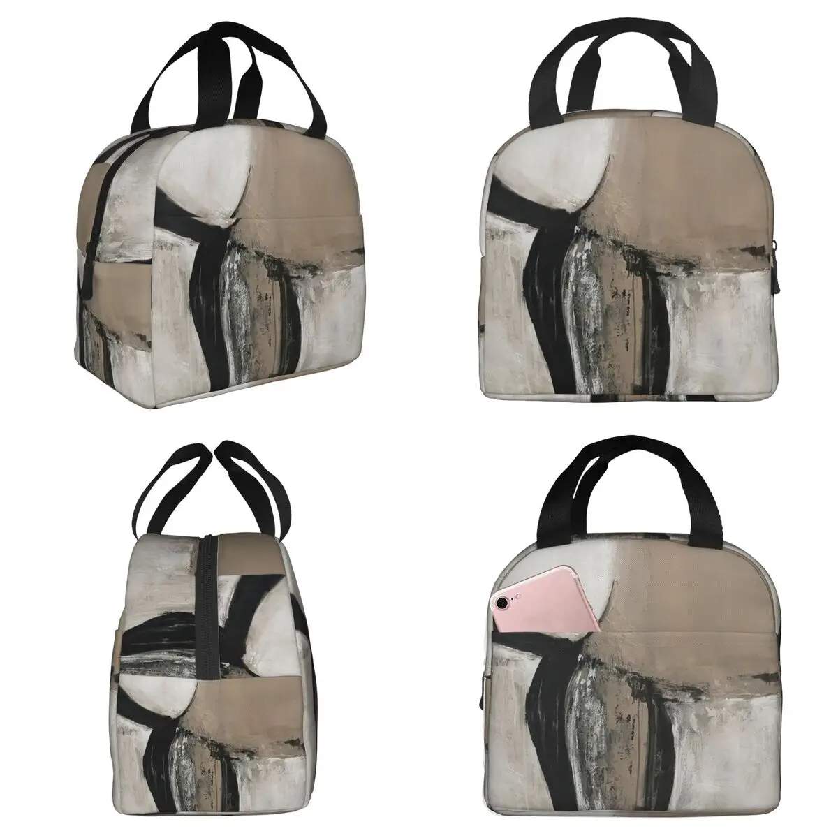 

Нейтральная абстрактная термосумка для обедов для женщин, офисная термосумка-холодильник, герметичный контейнер для еды