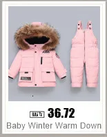 Winter Warm Down Jackets Boys Thicken Jumpsuit Parka Overalls Baby Toddler Girl Clothes Kids Snowsuit Children Clothing Set 2pcs